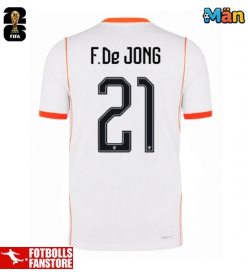 Nederländerna Frenkie de Jong #21 Bortatröja VM 2026 Kortärmad